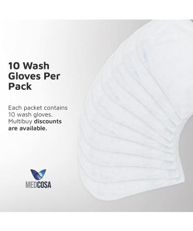 Medcosa Adult Washgloves for Incontinence - Unscented Disposable Body Wipes with Barrier Cream & Dimethicone - 10 ct Pack - Buy Online on GoSupps.com