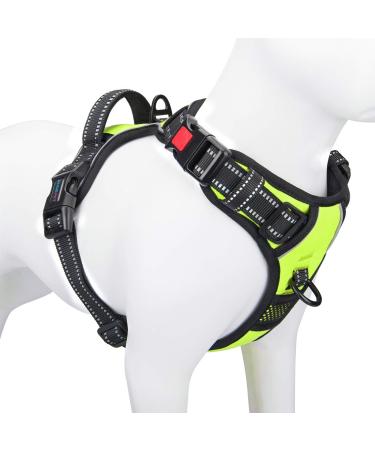 Phoepet anti-educational dog crockery reflective adjustable with training handle name ID card 2 metal linen hooks 3 snap buckles easy tightening and losing weight XL green green XL