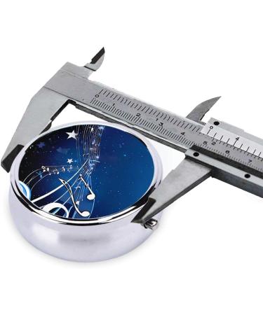 Blue Music Printed Mini Round Pill Box | 3 Compartment Portable Pill Organizer for Travel Home & Office - Buy Online on GoSupps.com