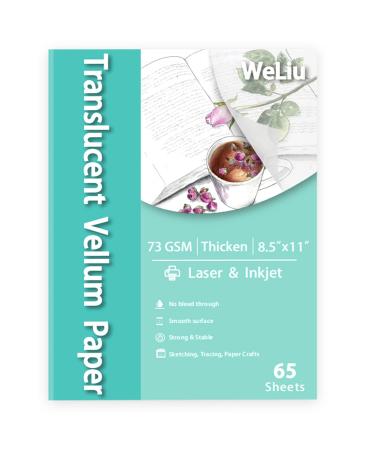 Vellum Paper 8.5 x 11 Translucent Printable 65 Sheets for Tracing 50LBS/73GSM - Buy Online on GoSupps.com