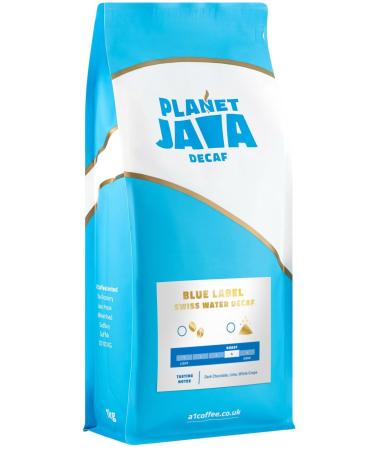 Planet Java Blue Label Swiss Water Decaf Ground Coffee (1 x 1kg Bag) - Full Medium Roast For Filter Machines - Buy Online on GoSupps.com