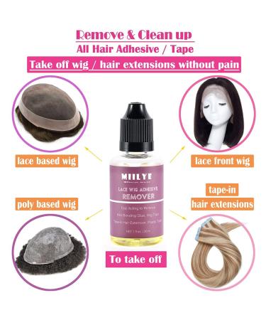 MIILYE Wig Glue Remover for Tape in Extensions & Hair Replacement Systems - Pack of 2 - Buy Online on GoSupps.com
