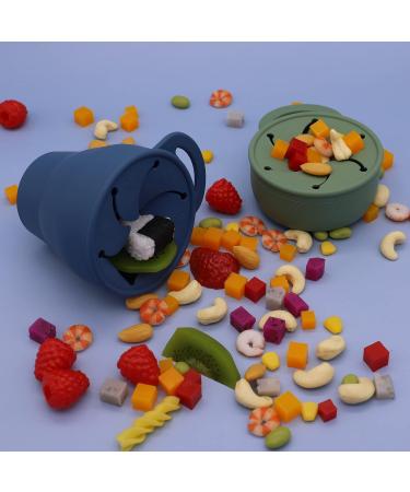 Silicone Snack Cup with Lid - Leak-Proof Travel Snack Cup for Toddlers | Blue | Buy Internationally - Buy Online on GoSupps.com