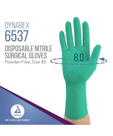 Dynarex Sterile Nitrile Surgical Gloves 6 Mil Size 8 - Case of 200 Pairs | Powder-Free, Puncture-Resistant - Buy Online on GoSupps.com