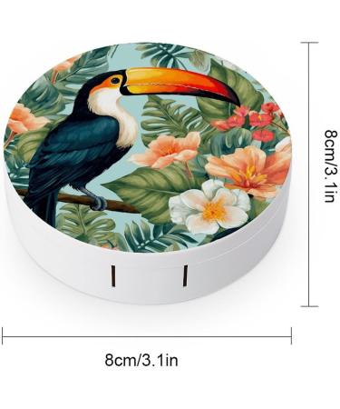 Shop Tropical Flower Bird Contact Lens Case - Portable Travel Storage Box for Easy Lens Care - Buy Online on GoSupps.com