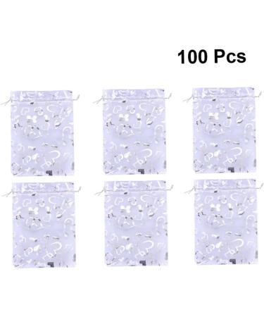 Anneome 100pcs Wedding Candy Pouch Mini Party Bags Packing Bag Bride Christmas Chocolate Candies 7X9cm Silver - Buy Online on GoSupps.com