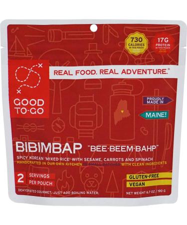 GOOD TO-GO Bibimbap | Dehydrated Backpacking and Camping Food | Lightweight | Easy to Prepare Double Serving