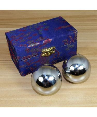 Baoding balls massage ball set baoding balls exercise balls baoding balls made of stainless steel stressve hand exercises Chinese health exercise mass (size: 33 mm)