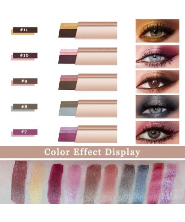 QQwow 10 Colors Eye Makeup Double Colors Eyeshadow Stick - Makeup Thrive Cosmetics Eye Brightener Matte Pearlescent Pencil 5 Pack - Buy Online on GoSupps.com