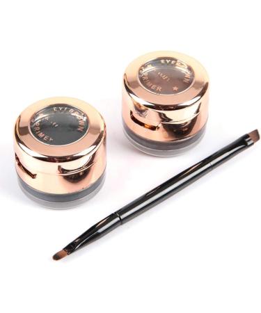 Eyebrow Pen Eye Makeup Tool 2 in 1 Waterproof Longlasting Eyebrow Eyeliner Cream Smoky Eye Makeup Cosmetic Tool Brown Black - Buy Online on GoSupps.com