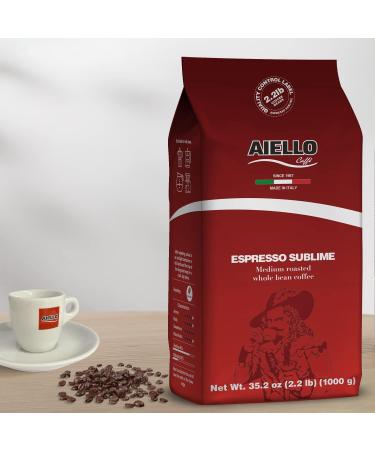  Aiello AIELLO COFFEE - SUBLIME - Grain mix 1 kg - Delicate blend - Intensity 8/10 - Simple packaging - Buy Online on GoSupps.com