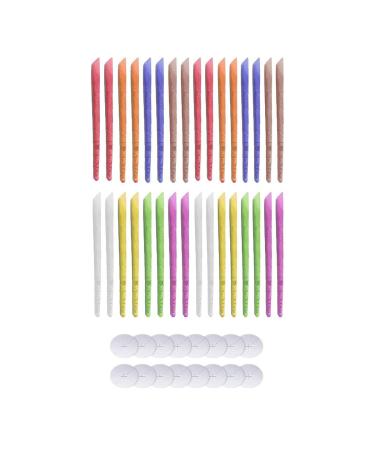 Natural Ear Candles Beeswax Candle Cones Ear Wax Candles Taper Ear Candles Non-Toxic Cylindrical Perfume Candles 32 Pieces (8 Colors)+16 Pieces of Protective Discs