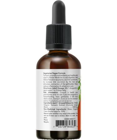 NOW Supplements Organic Turmeric Extract Liquid 59mL - Buy Online on GoSupps.com