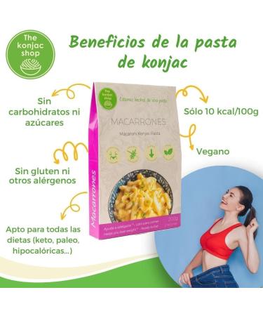  The Konjac Shop The Konjac Shop - Macaroni Konjac 270g - Gluten Free - Low Calories and Carbs - Ideal for Keto Vegan LowCarb (1 unit) - Buy Online on GoSupps.com