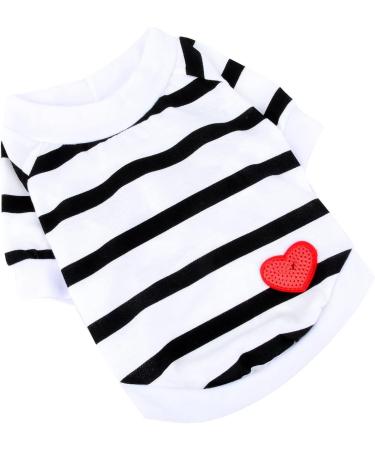 Paidful Striped Dog Shirt for Small & Medium Dogs | Breathable Summer Vest with Heart Design | Perfect for Puppies Chihuahuas & Yorkies - Buy Online on GoSupps.com