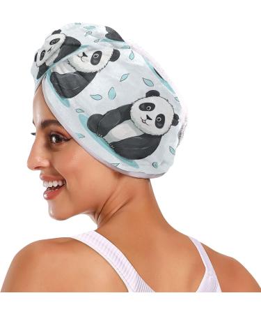Buy Cartoon Panda Hair Towel 2 Pack | Super Absorbent Quick Dry Hair Turbans for Women & Girls - Fast International Shipping - Buy Online on GoSupps.com