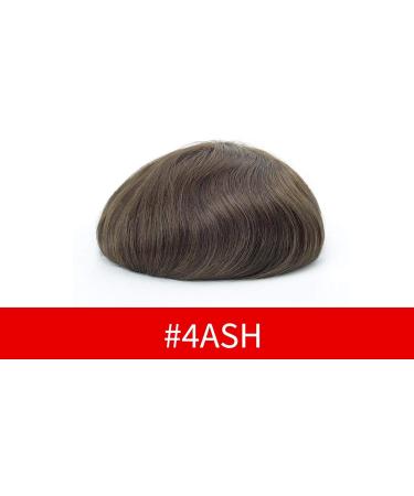 Lordhair 100% Human Hair Indian Hair 0.08mm Super Thin Skin Skin Hair Replacement System Color #4ASH Toupee Color4ASH - Buy Online on GoSupps.com