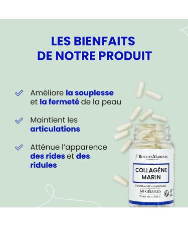 Roches Marines - Marine Collagen Dietary Supplement - Joint Comfort - Skin Beauty - 60 Capsules - Developed in France - Buy Online on GoSupps.com