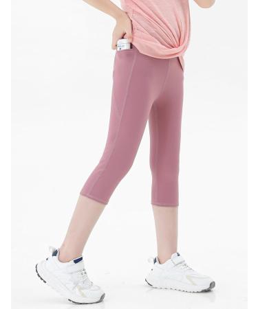 Maeau Girls Yoga Pose Leggings 2 Pack High Waist Fitness Tights for Kids (120-160) - Stretchy Sports Pants & Cyclist Shorts in Schwarz & Pink - Buy Online on GoSupps.com