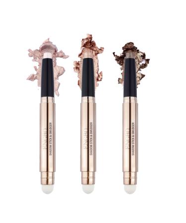 Lucoss 3 PCs Double-sided eyeshadow pen kit-Eyeshadow Stick Highlighter Lijte Stift Shimmer and Matter Eyeliner Stift Gift for Girls and Women (Set A) A ((#3 #7)