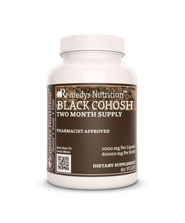 Remedy's nutrition Black Cohosh | 1 000 mg 60 Vegan Capsules Herbal Dietary Supplement | Two Month Supply