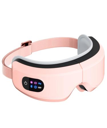 Eye Massager with Airbag Kneading,Constant Temperature Hot Compress, Multi-Frequency Vibration and Bluetooth Music (L, Pink) L Pink