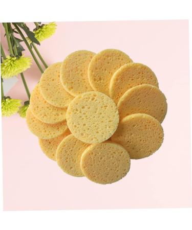 50 Pack Yellow Round Compressed Makeup & Bath Sponges - Face Wash, Body Cleansing, Exfoliating Loofah Kit - Buy Online on GoSupps.com
