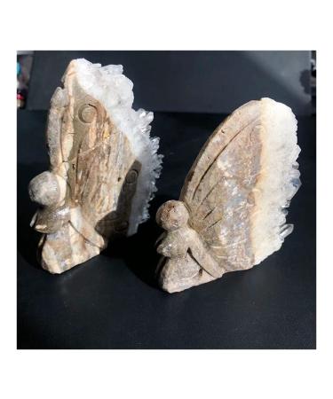 for Natural Raw Amethyst Butterfly Girl Quartz Purple Crystal Cluster Elves Stones Specimen Hand Carved Ornaments for Gifts Full of Texture