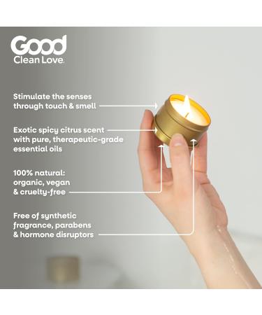 Good Clean Love Spicy Citrus Massage Candle - 100% Natural Aromatic Oil Exotic Citrus Scent - Perfect for Intimate Moments - 4 Oz - Buy Online on GoSupps.com