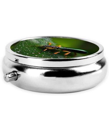 Rainbows Insects Round Pill Box - 3 Compartment Portable Travel Organizer | Black - Ideal for International Shipping - Buy Online on GoSupps.com