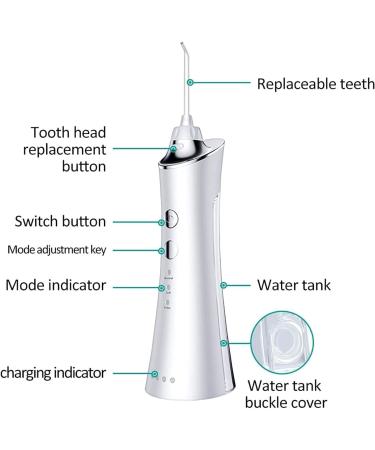 GeRRiT Professional Cordless Water Flosser | Rechargeable Dental Oral Irrigator for Braces Care | 5 Jet Tips 3 Modes IPX7 Waterproof 300ML Tank - Ideal for Travel & Home Use - Buy Online on GoSupps.com