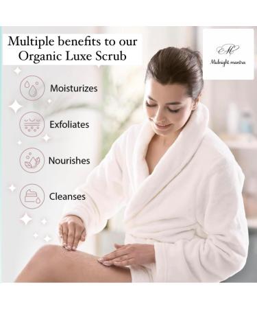 MIDNIGHT MANTRA Coco Rose Organic Luxe Body Scrub Enriched with Vitamin A and Natural Oils for Deep Skin Exfoliation 100% Natural Exfoliating Body Scrub Uk - Buy Online on GoSupps.com