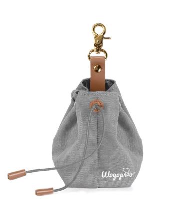 WOGOPRO treat bag for dogs canvas dog food bag with clip buckle and tension rope food bag for dog training (gray) - Buy Online on GoSupps.com