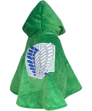 Scout Regiment Cloak Pet Costume - Green | Anime Hooded Robe for Dogs & Cats - Buy Online on GoSupps.com