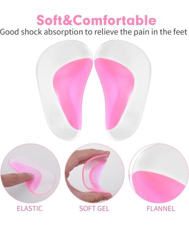 SIBBA 6 PCs Gel Foot Vault Insole - Orthopedic Silicone Inserts for Plantar Fasciitis | Comfort High-Heel Support | 3 Pairs - Pink - Buy Online on GoSupps.com