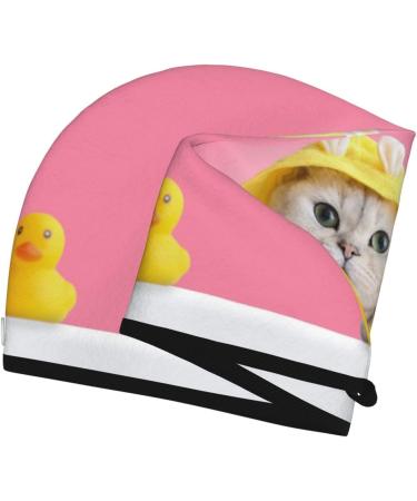 Funny Cat Hair Towel Wrap - Quick Drying Hair Turban with Button | Perfect for Smooth Speedy Hair Drying - Buy Online on GoSupps.com