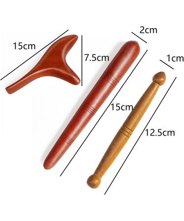 Premium Wood Massage Set | 3PC Gua Sha & Trigger Point Massage Tools for Neck Shoulders Hands & Feet - Buy Online on GoSupps.com