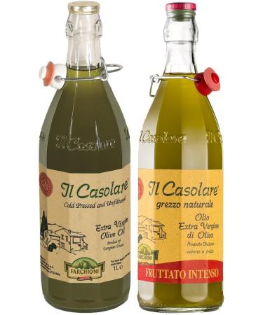 Farchioni Il Casolare | Mix Pack (2 Litre) | Extra Virgine Olive Oil | Casolare Fruttato Intenso 1L + Casolare Classic 1L