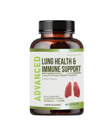 Lung Health & Immune Support Supplement - Lung Cleanse and Detox With Immunity Vitamins For Better Lungs  Immune Defense  Clear Lungs & Deep Breathing Including Quercetin & Cordyceps.Two Months Supply