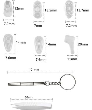 Smatime Silicone Glasses Nose Pads - 25 Pairs Anti-Slip & Soft Repair Kit with Screwdriver for Glasses & Sunglasses - Transparent - Buy Online on GoSupps.com