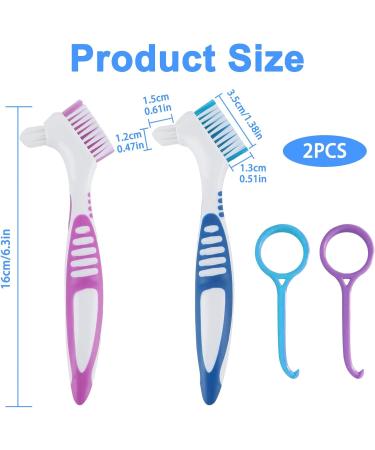 Prosthesis Hooks & Toothbrush Set - 2 Pieces for All Dentures Cleaning | International Shipping Available - Buy Online on GoSupps.com