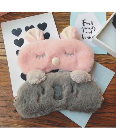 2 Pcs Bunny Koala Sleep Eye Masks for Kids & Adults | Multicolor Animal Eye Mask for Better Sleep - Buy Online on GoSupps.com