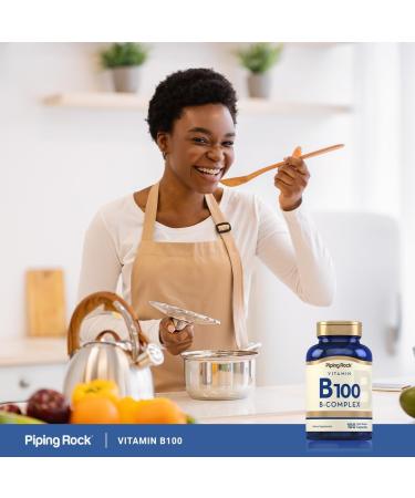Piping Rock Vitamin B-100 Complex | 100 Capsules | Vitamins B12 B1 B2 B6 | Non-GMO Gluten Free Supplement 100 Count (Pack of 1) - Buy Online on GoSupps.com