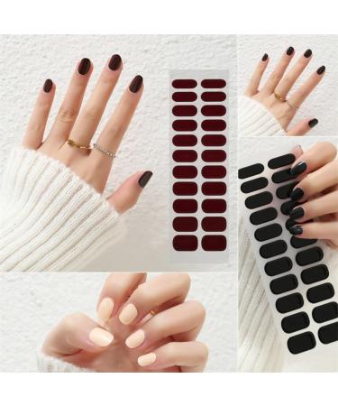 Glam Gelz Nail Sticker Sarafine Nail Strips - Peel and Stick Nail Polish Gel Nail Stickers Semi Cured Nail Art Stickers for Gel Nails French Stickers for Nails Full Nail Wraps (5PCS-A) - Buy Online on GoSupps.com
