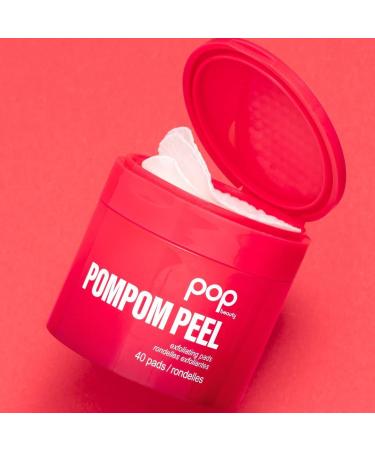 POMPOM Peel - 40 Exfoliating Peel Pads for Renewing Purifying & Brightening Skin | Pomegranate Witch Hazel Glycolic Acid | Uncomplicated Skincare - Buy Online on GoSupps.com