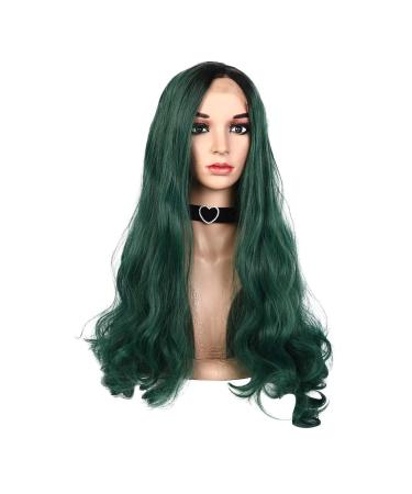 Buy Womens Green Wavy Long Wig - 70s 80s 60s Brazilian Synthetic Curly Cosplay Hair - Buy Online on GoSupps.com