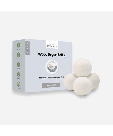 Wool Dryer Balls by LUXURY ESSENTIALS | 4-Pack Premium Natural Fabric Softener | Sustainable Laundry Care for Enhanced Softness - Buy Online on GoSupps.com