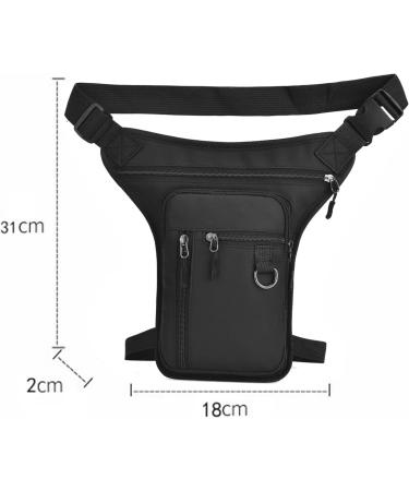 Fenteer Waterproof Outdoor Thigh Pocket Hip Bag - Zippered Durable PU Material for Men & Women - Excellent Workmanship - Black - Buy Online on GoSupps.com