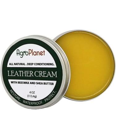 Agroplanet Leather Cream - Waterproofing Balm Leather Furniture Cleaner and Conditioner| All-Natural Leather Scratch Repair| Boot & Shoe Care| Deep Restoration Deep Belt Conditioner 4 oz
