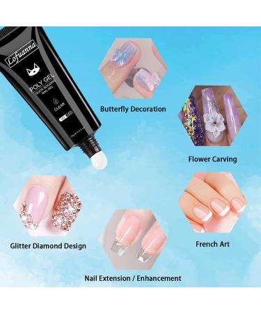 Buy Lofuanna Poly Gel 15ml - Fast-Building Acrylic Nail Extension Gel Set (3 Colors) - UV LED Soak Off Thickening Builder Gel for Perfect Nails - Buy Online on GoSupps.com